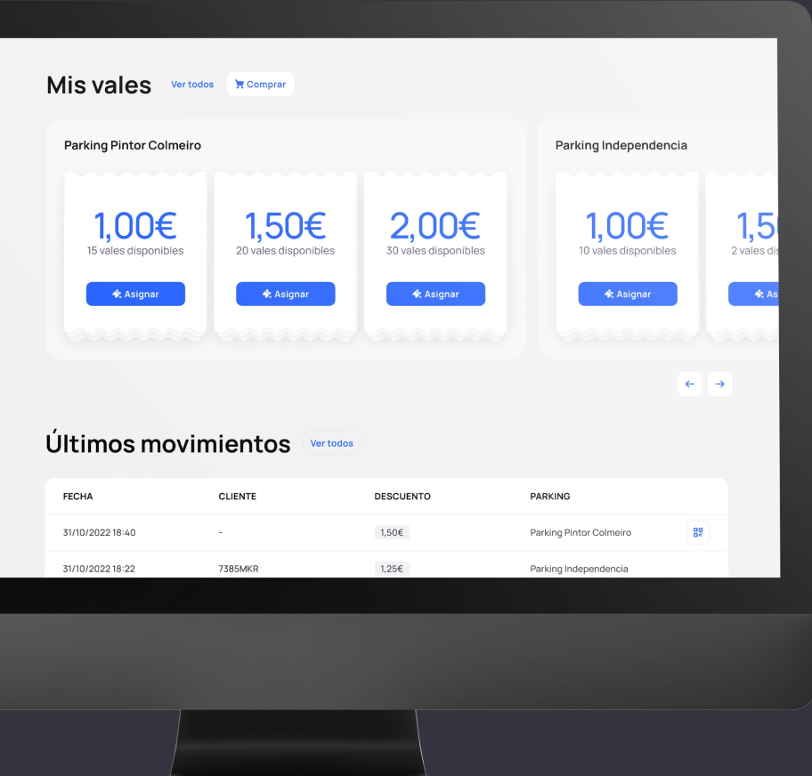 Web de gestión de descuentos